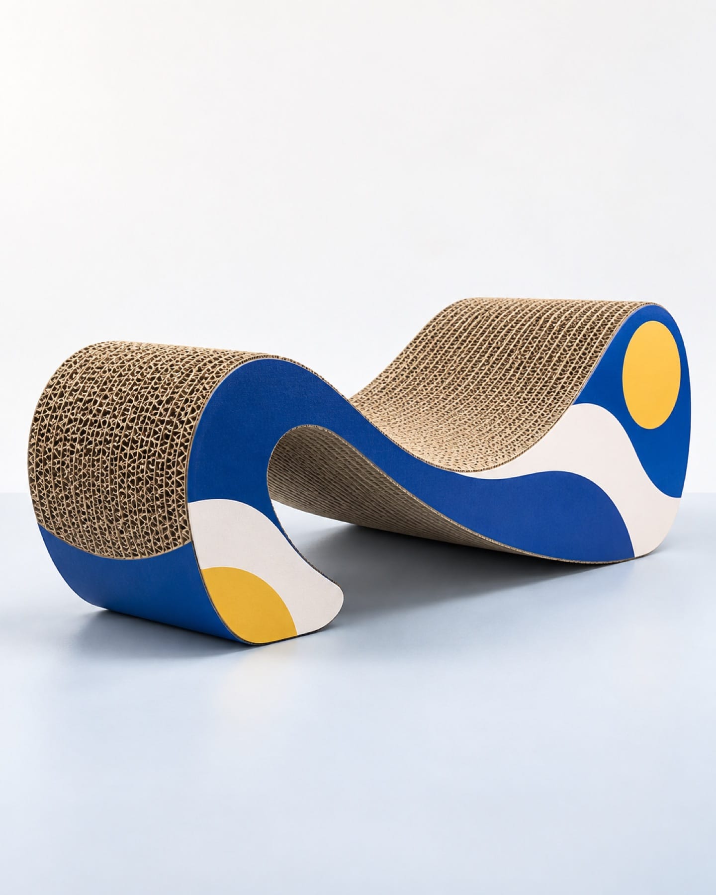 Printed corrugated cat scratcher and cardboard cat house