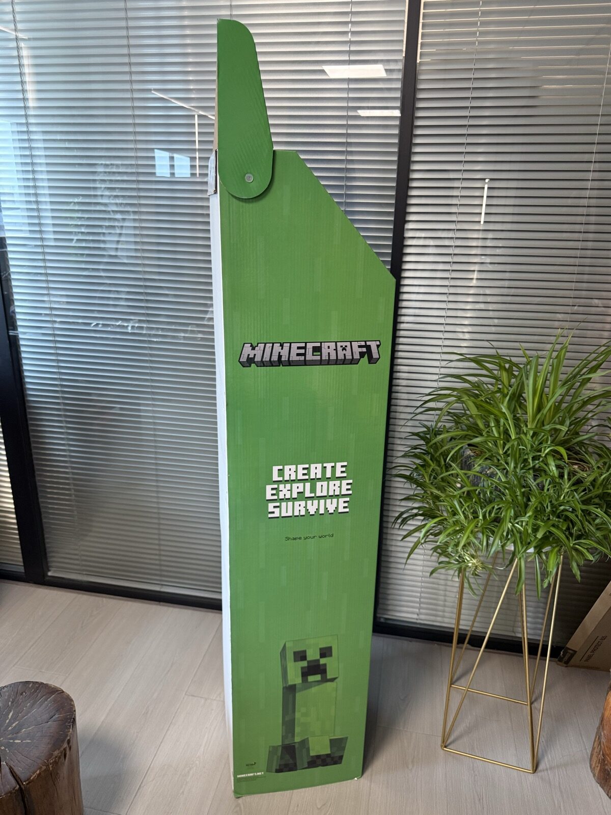 Green opposite side panel of the gaming merchandise floor display